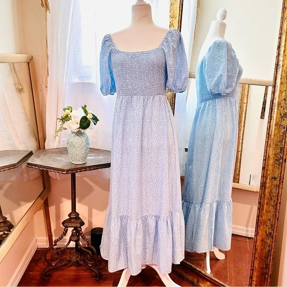 princess polly baby blue dress ARI peasant dress in Vintage Blue – The Lemonade Boutique LLC
